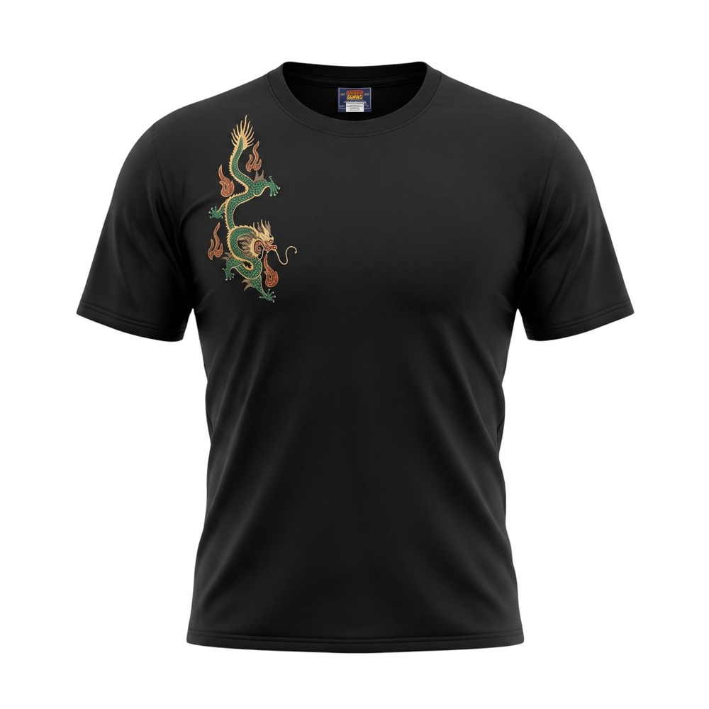 Route 66 Mens Black Cotton T-Shirt Green Dragon Graphic Large TPLM52500AOL